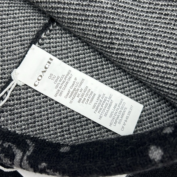 Coach Horse And Carriage Hat And Scarf Set Black/Grey - Picture 4 of 8